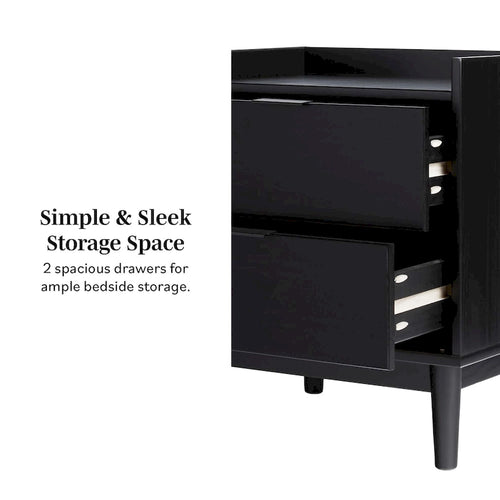 Middlebrook Designs Mid-Century 2-Drawer Solid Wood Nightstand