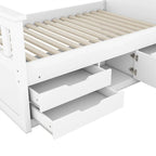 Letto a piattaforma singolo/matrimoniale con 4 cassetti e testiera con libreria