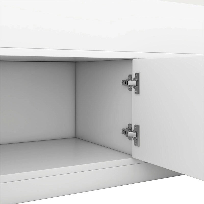 Letto a piattaforma singolo/matrimoniale con 4 cassetti e testiera con libreria