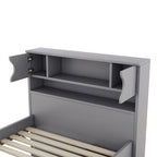 Letto a piattaforma singolo/matrimoniale con 4 cassetti e testiera con libreria