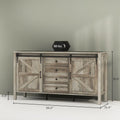 Credenza Buffet da 59 Pollici con Ante Scorrevoli a Stile Fienile e Ripiani Regolabili