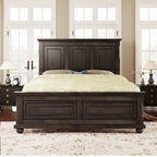 Letto matrimoniale king size in pino con rete a doghe in legno
