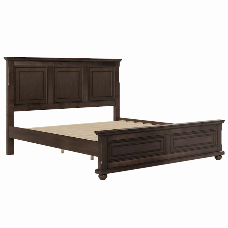 Letto matrimoniale king size in pino con rete a doghe in legno