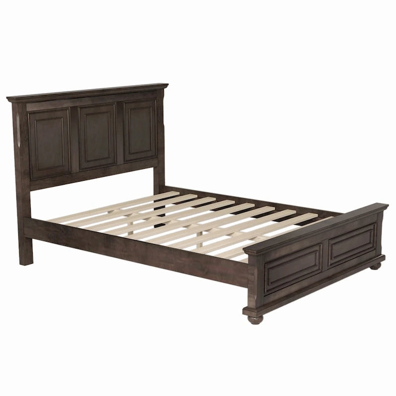 Letto matrimoniale king size in pino con rete a doghe in legno