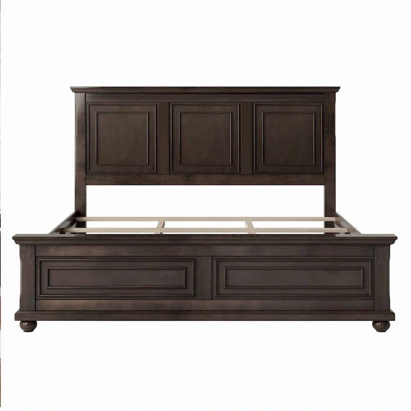 Letto matrimoniale king size in pino con rete a doghe in legno