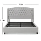 Struttura letto imbottita queen size con testiera in tessuto