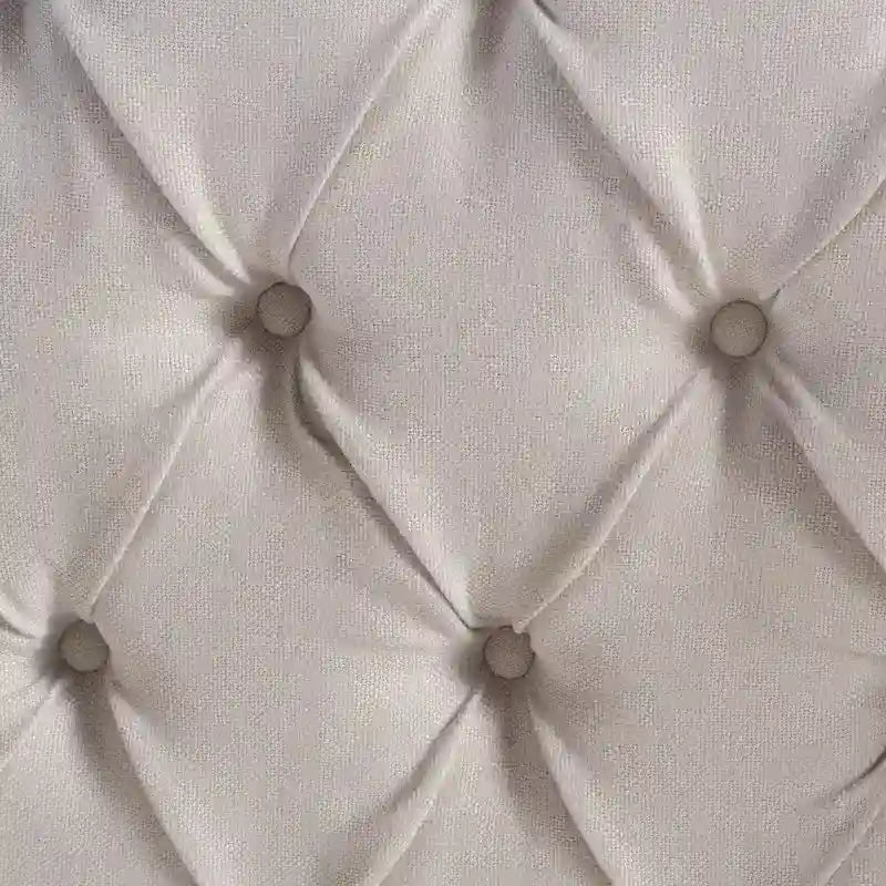Struttura letto imbottita queen size con testiera in tessuto