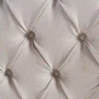 Struttura letto imbottita queen size con testiera in tessuto