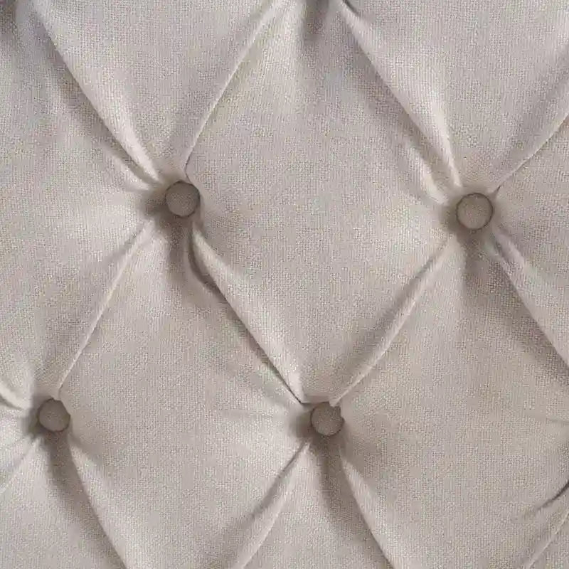 Struttura letto imbottita queen size con testiera in tessuto