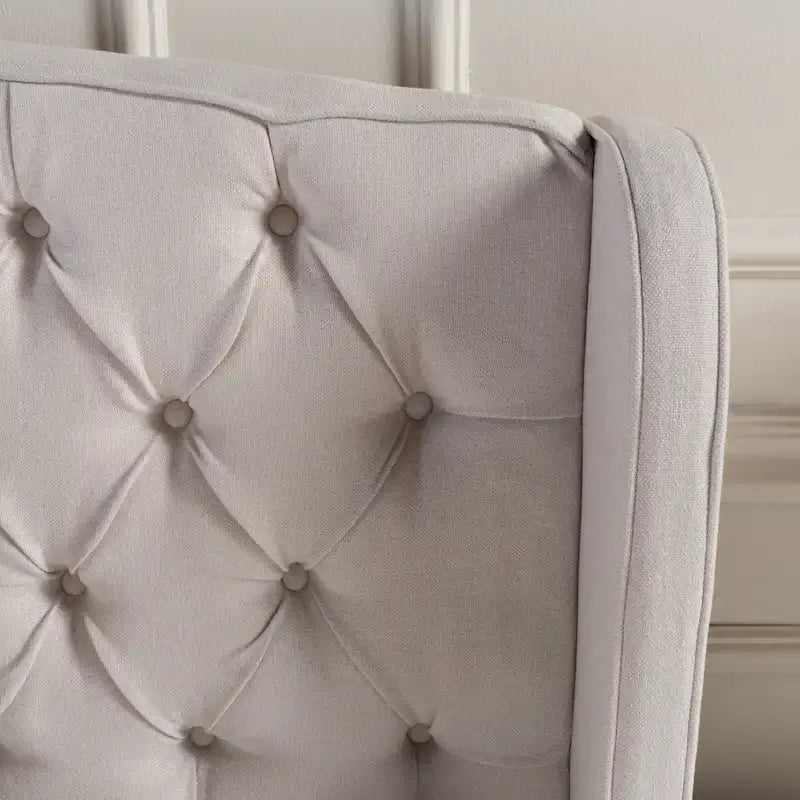 Struttura letto imbottita queen size con testiera in tessuto