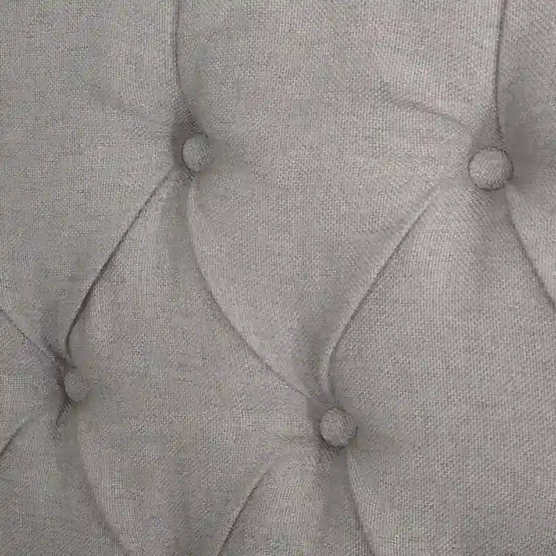 Struttura letto imbottita queen size con testiera in tessuto