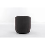 Poltroncina Girevole Rotonda Imbottita in Tessuto Teddy