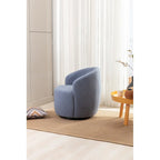 Poltroncina Girevole Rotonda Imbottita in Tessuto Teddy