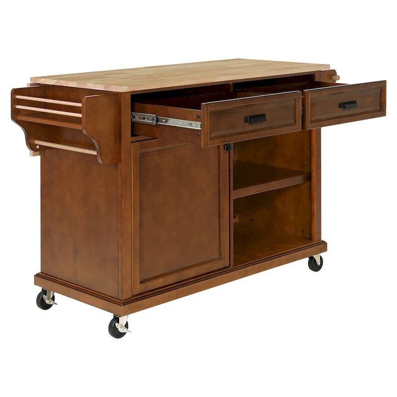 Carrello da Cucina con Cassetti e Vani Contenitore