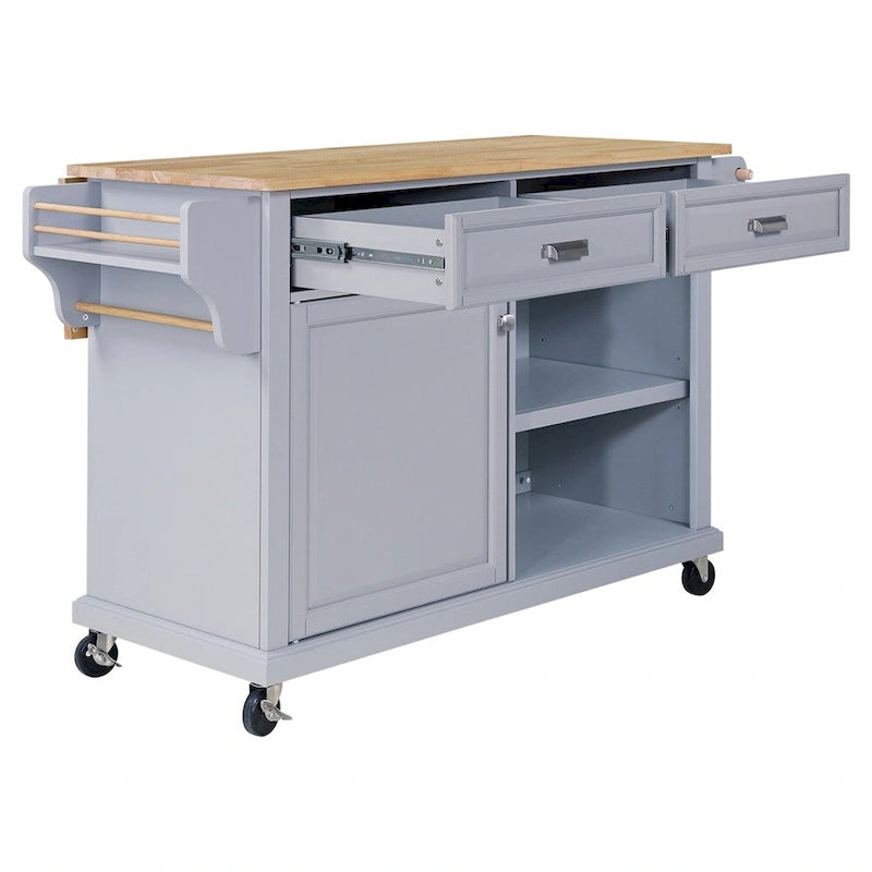 Carrello da Cucina con Cassetti e Vani Contenitore