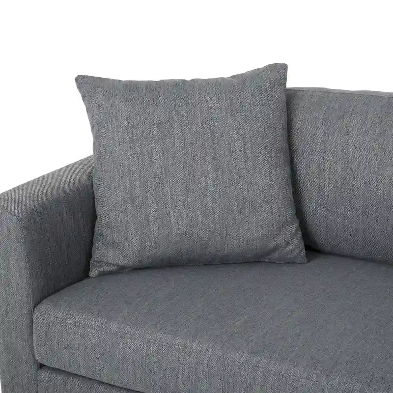 Divano in tessuto a 4 posti con cuscini decorativi