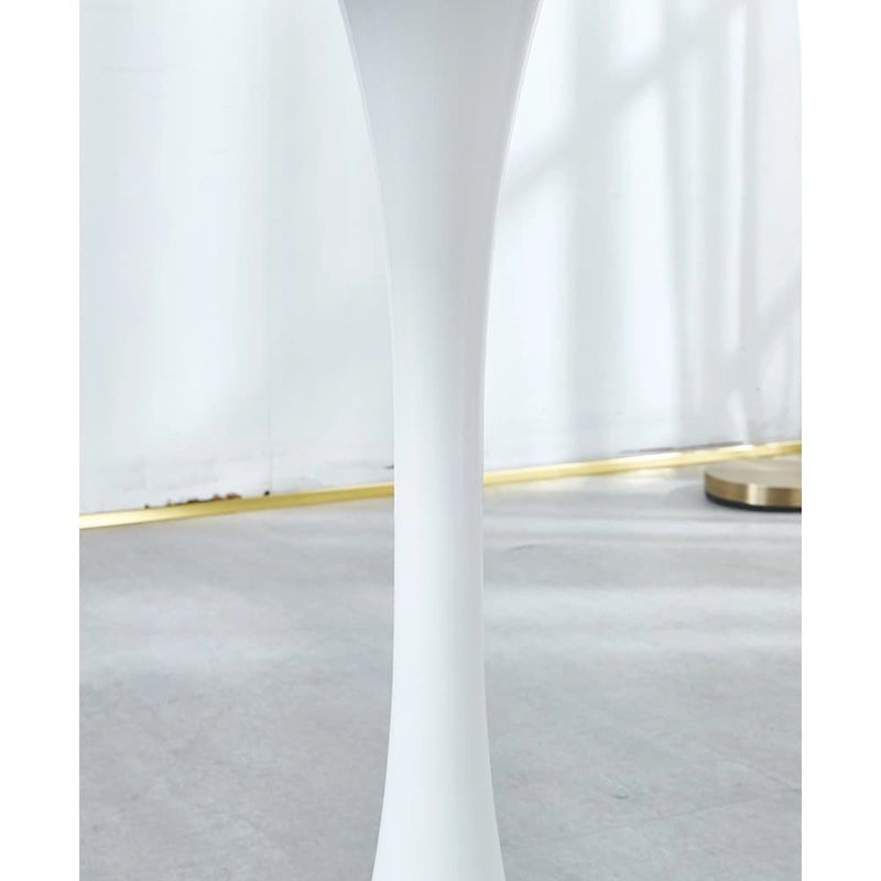 Tavolo da pranzo rotondo da 31,5" con piano in MDF e gambe in metallo