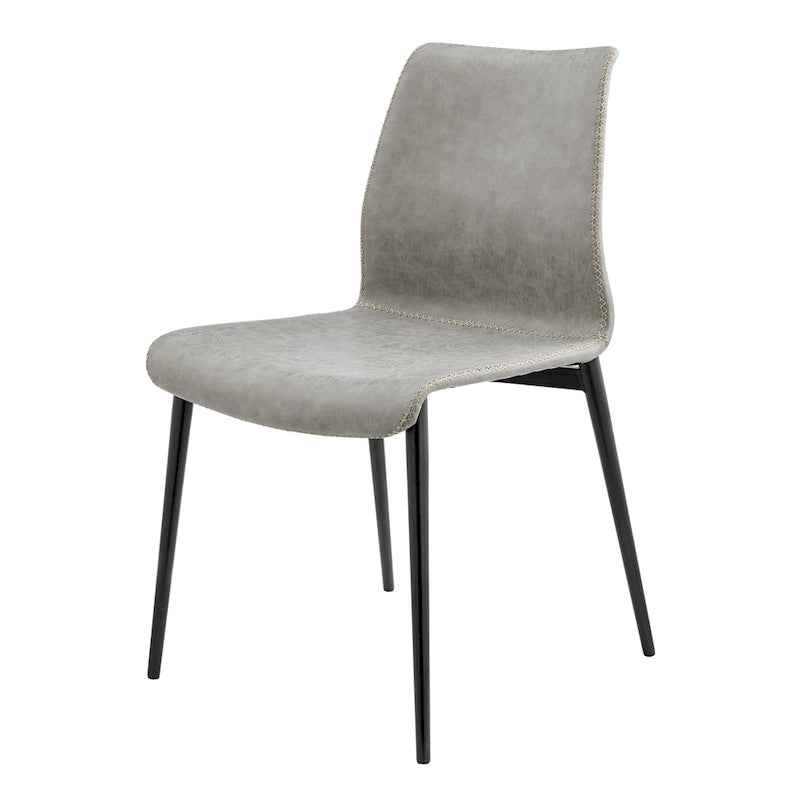 Sedia da pranzo con sedile in similpelle, set da 2