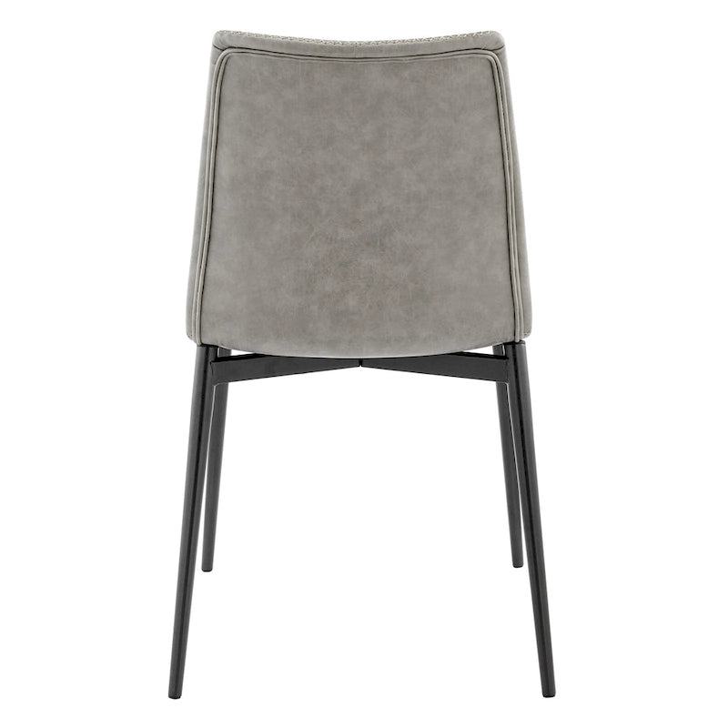 Sedia da pranzo con sedile in similpelle, set da 2