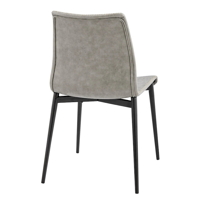 Sedia da pranzo con sedile in similpelle, set da 2