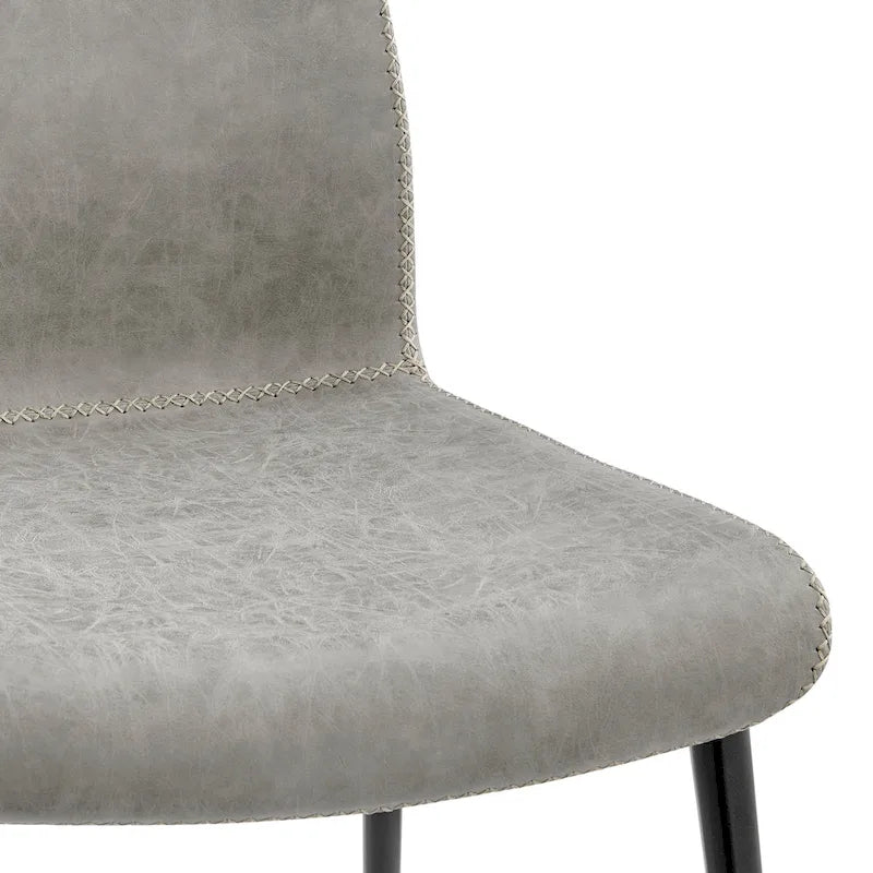Sedia da pranzo con sedile in similpelle, set da 2