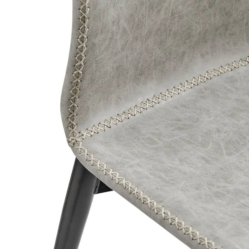 Sedia da pranzo con sedile in similpelle, set da 2