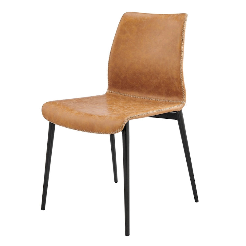 Sedia da pranzo con sedile in similpelle, set da 2