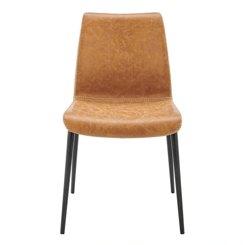 Sedia da pranzo con sedile in similpelle, set da 2