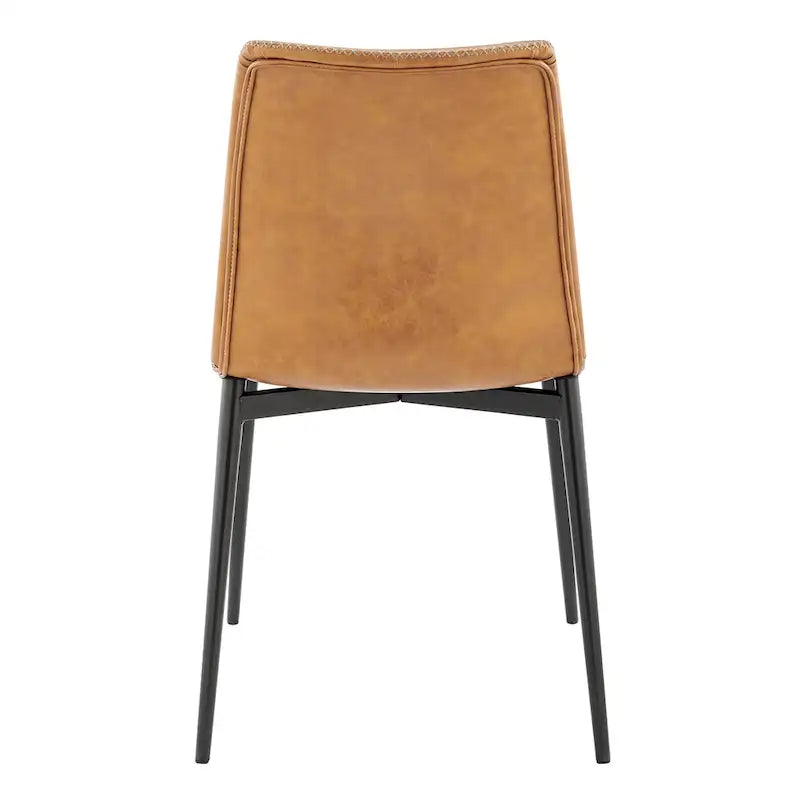 Sedia da pranzo con sedile in similpelle, set da 2