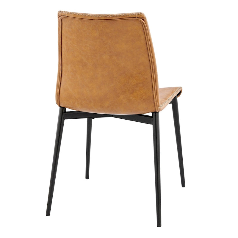 Sedia da pranzo con sedile in similpelle, set da 2