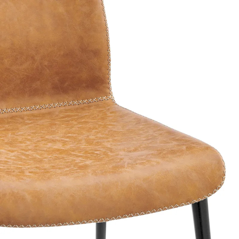 Sedia da pranzo con sedile in similpelle, set da 2