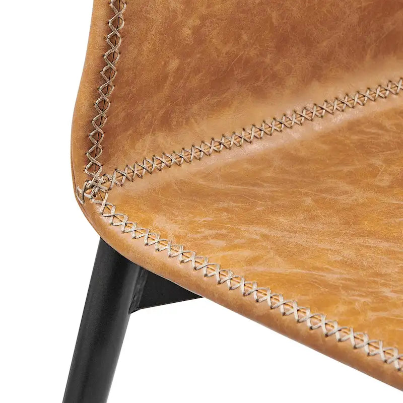 Sedia da pranzo con sedile in similpelle, set da 2