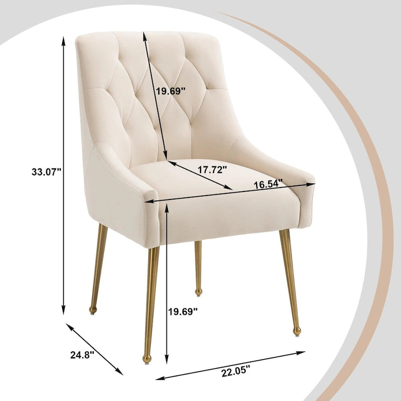 Sedie da pranzo imbottite con gambe in metallo, set da 2