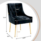 Sedie da pranzo imbottite con gambe in metallo, set da 2