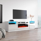 Mobile TV con camino elettrico e armadietti contenitori