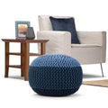 Pouf rotondo in cotone lavorato a mano