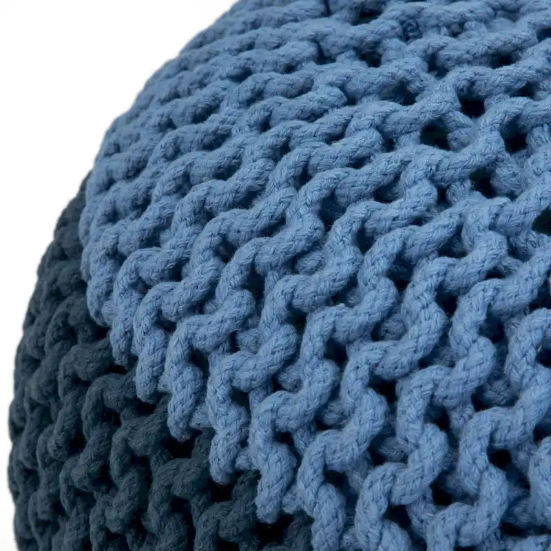 Pouf rotondo in cotone lavorato a mano