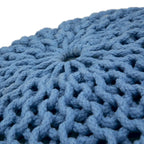 Pouf rotondo in cotone lavorato a mano