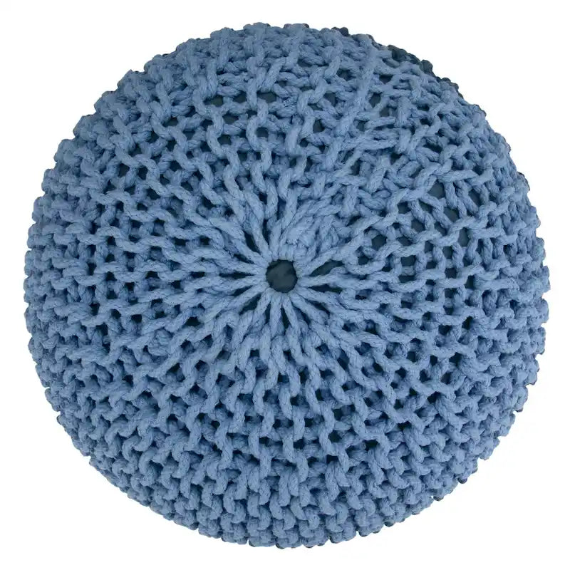 Pouf rotondo in cotone lavorato a mano