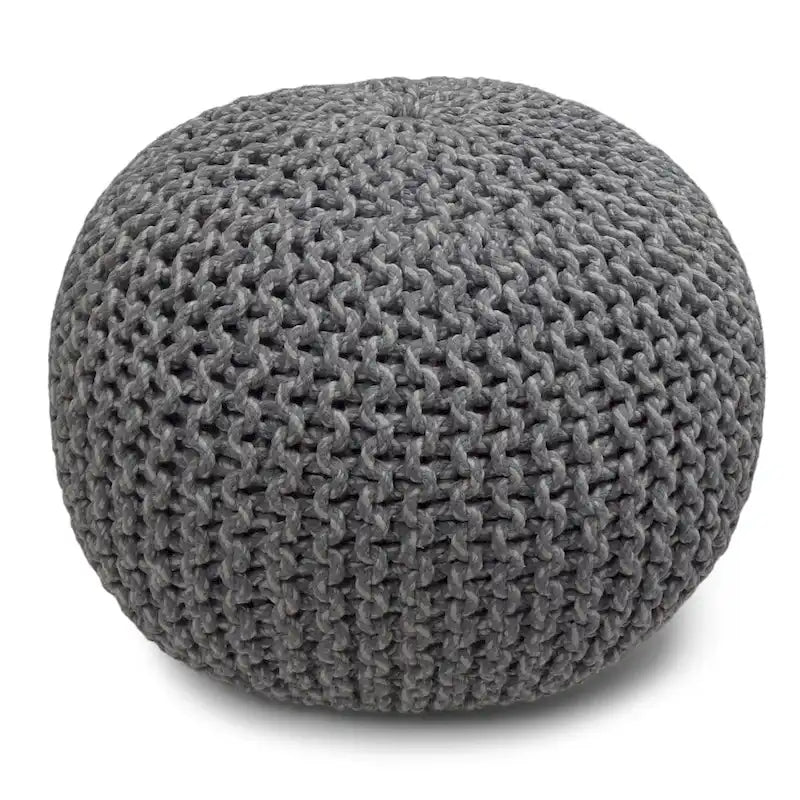 Pouf rotondo in cotone lavorato a mano