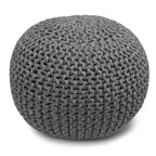 Pouf rotondo in cotone lavorato a mano