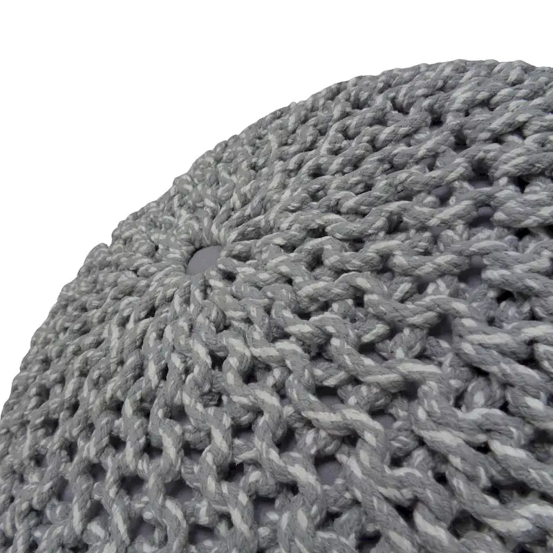 Pouf rotondo in cotone lavorato a mano