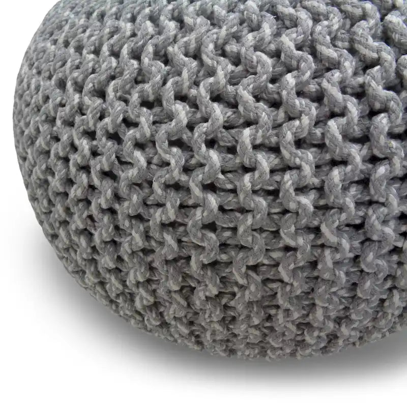 Pouf rotondo in cotone lavorato a mano