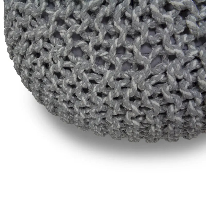 Pouf rotondo in cotone lavorato a mano