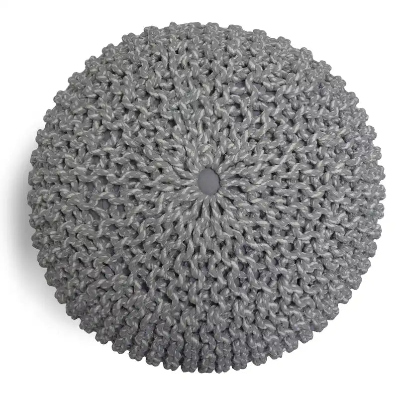 Pouf rotondo in cotone lavorato a mano