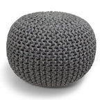 Pouf rotondo in cotone lavorato a mano