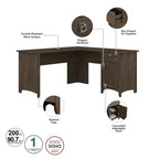 Scrivania angolare a L con credenza, schedario e libreria