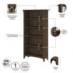 Scrivania angolare a L con credenza, schedario e libreria