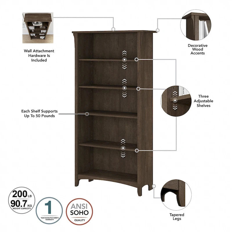 Scrivania angolare a L con credenza, schedario e libreria