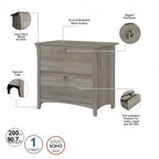Scrivania angolare a L con credenza, schedario e libreria